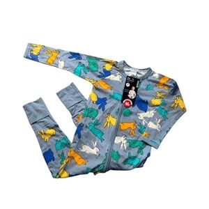 Bonds Kids Pajamas - Blue with Multicolor Animal Print